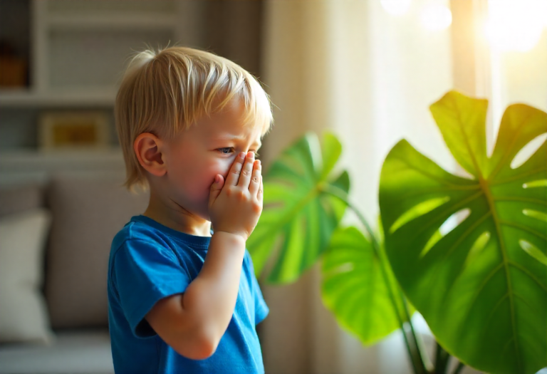 a child with monstera how Cause Allergies