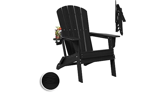 The image shows comfortable chairs arranged around a glowing fire pit, perfect for outdoor seating.