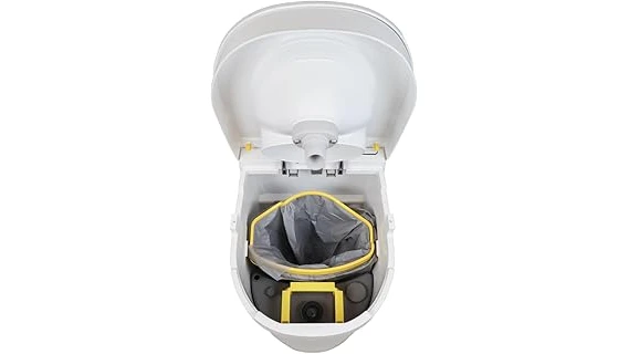 The image shows several modern compost toilets designed for RVs, highlighting choices for the best 10.