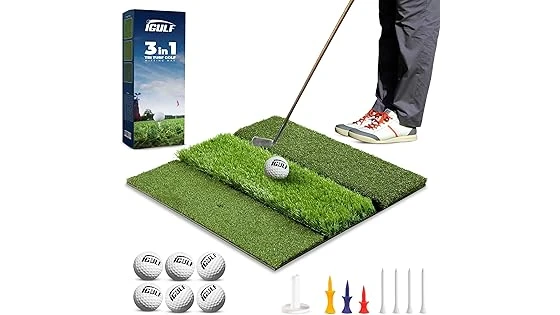 The image shows a lush green golf course fairway, highlighting the best 10 grasses for golf courses.