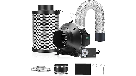 The image shows a featured inline fan, ideal for grow tent setups and featured in a list of the best 10.