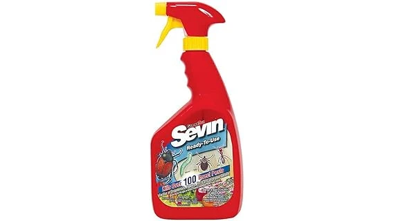 The image shows several bottles of insecticide products, representing best options for chinch bugs.