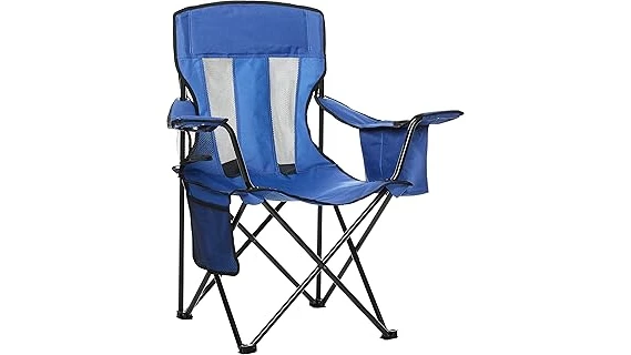 The image shows a collection of comfortable and portable lawn chairs suitable for watching sports events.