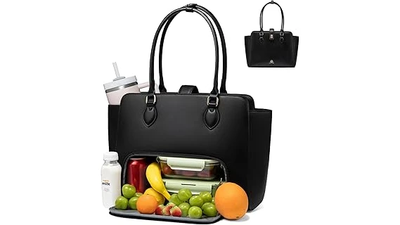 The image shows an organized selection of stylish lunch bags, perfect for the best 10 lunch bags for teachers.