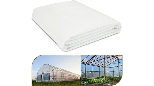 The image shows various greenhouse covering materials and frames for the best 10 material choices.