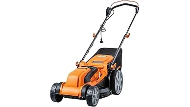 This image shows a selection of top-rated lawn mowers suitable for half-acre yards.