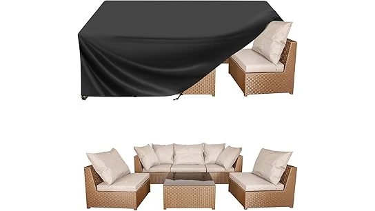 The image shows a sleek, snow-proof patio set from the best outdoor furniture for snow list.