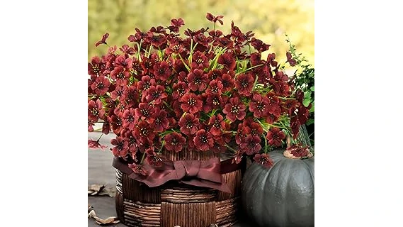 The image shows colorful autumn plants arranged in outdoor containers, perfect for fall planters.
