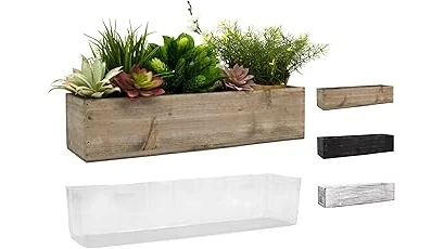 The image shows a collection of wooden planter boxes, highlighting the best 10 wood options for your garden.