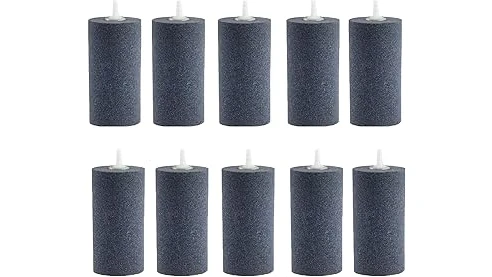The image shows a collection of various air stones used for hydroponic systems, highlighting popular options.