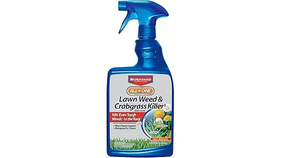 This image shows various popular weed killer products ideal for Bermuda grass lawns.