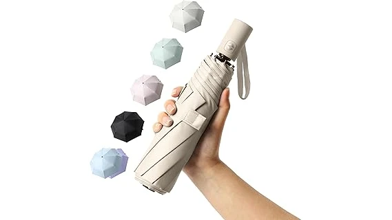 The image shows a colorful collection of best-selling 10-color umbrellas designed for superior sun protection.