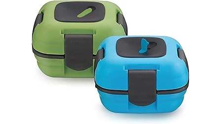 The image shows a collection of diverse, popular hot lunch containers perfect for school, featuring vibrant colors.