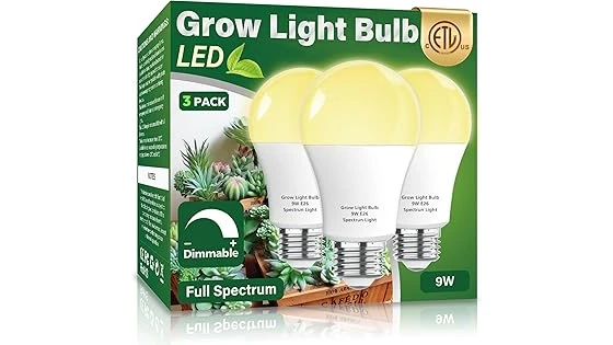 The image shows a collection of ten best-selling LED light bulbs designed for plant growth.