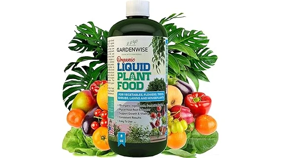 The image shows a beautifully arranged collection of ten best-selling organic plant foods for indoor plants.