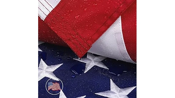 The image shows a collection of Best Selling outdoor American flags proudly made in the USA.