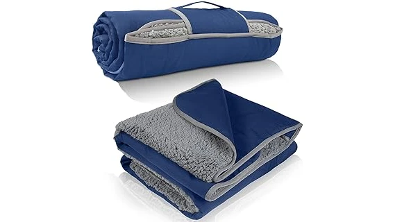 The image shows a selection of colorful outdoor blankets, perfect for warmth, from a list of best sellers.