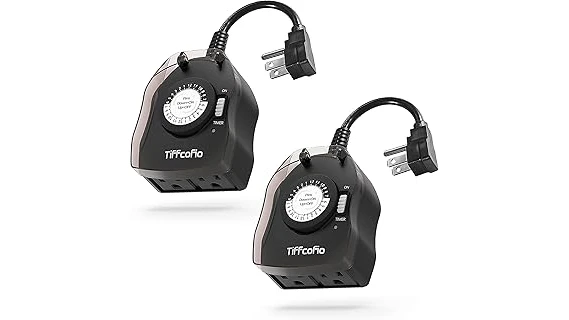 The image shows a collection of outdoor light timers, part of the best-selling 10 outdoor timers for lights.