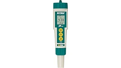 The image shows a selection of hydroponic nutrient solutions with their corresponding pH testing meters.