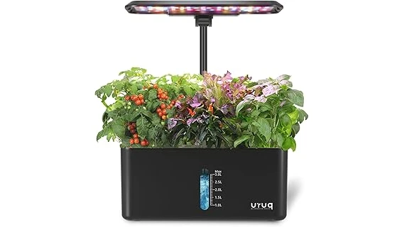 This image shows a vibrant collection of lush green plants thriving in an indoor hydroponic garden.