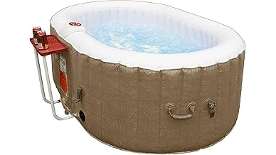 The image shows a comfortable plug and play hot tub perfect for relaxation and enjoyment.