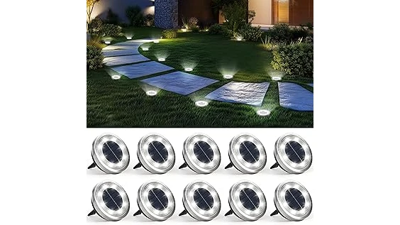 The image shows various pathway solar lights for sale, highlighting the best selling options.