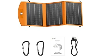 This image shows a variety of portable solar panels, ideal for camping and featured among the best selling options.