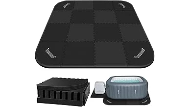 The image shows a backyard hot tub elevated on a sturdy base, perfect for any popular base for hot tub.