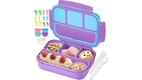 The image shows a colorful collection of popular bento boxes, perfect for kindergarten lunches.