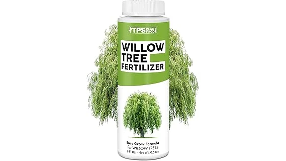 This image shows a crepe myrtle tree with blooming flowers and bags of fertilizer nearby.