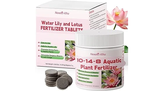 This image shows vibrant calla lilies and several bottles of popular fertilizer options.