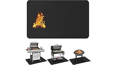 This image shows a grill mat on a concrete patio, ideal for the most popular 10 grill mats.