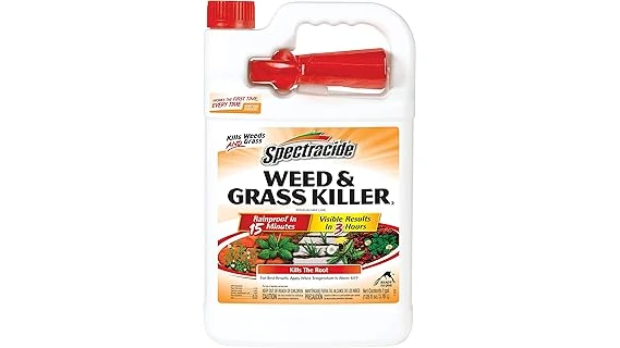 The image shows various herbicide bottles arranged for a guide on the most popular 10 herbicides for centipede grass.
