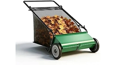 The image shows a variety of popular lawn mowers designed for efficiently clearing fallen leaves.