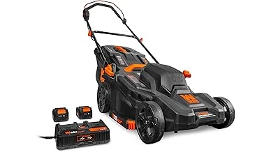 The image shows a selection of powerful riding mowers suitable for maintaining large lawns.