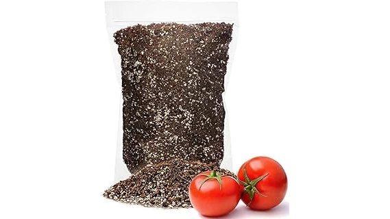 The image shows a variety of bagged soils for growing tomatoes in pots, as featured in a popular guide.