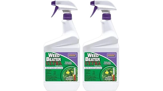 The image shows various weed killer bottles, representing the most popular 10 weed killers for Oxalis.