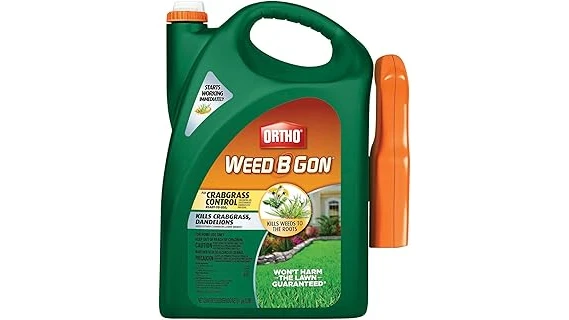 The image shows various effective weed killers for combating henbit weeds.