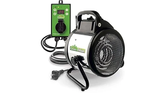 This image shows various electric heaters suitable for keeping a greenhouse warm during winter.