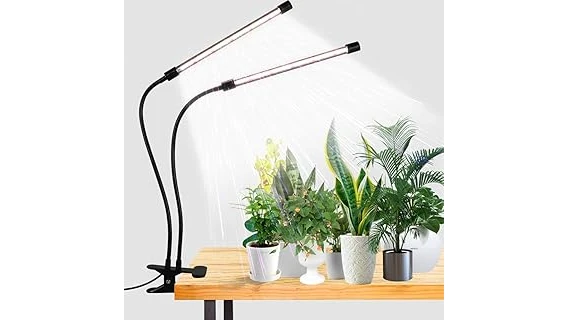 The image shows a selection of compact grow lights suitable for indoor herb gardens.
