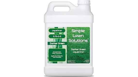 The image shows various bottles of liquid fertilizer, suggesting top options for healthy grass.