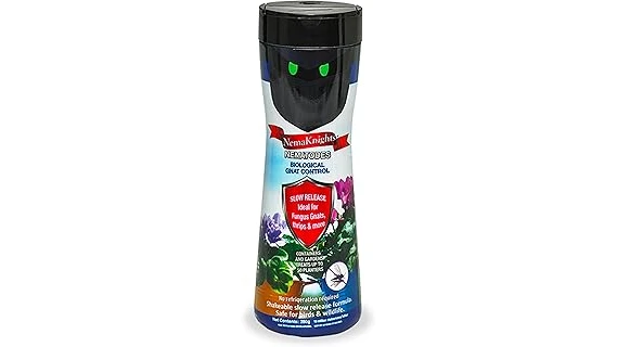 The image shows various pest control products, suggesting top pesticide options for thrips and mites.