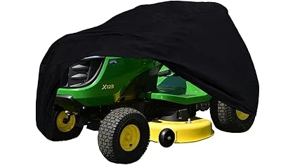 The image shows a spacious shed perfect for storing a riding lawn mower.