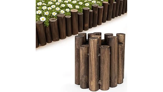 The image shows various types of wood suitable for building durable garden beds.