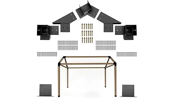 The image shows a beautiful wooden pergola, illustrating the best wood options for your next project.
