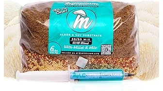 This image shows a kit for growing delicious Lion's Mane mushrooms at home.