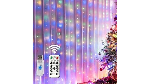The image shows a festive window adorned with glowing Christmas lights, highlighting top-rated options.