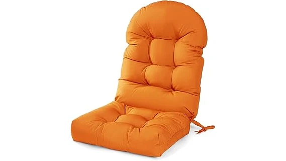 The image shows comfortable cushions adorning Adirondack chairs, perfect for outdoor relaxation.