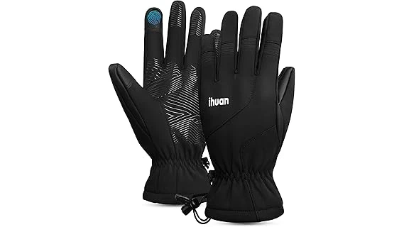 The image shows a selection of top-rated gloves perfect for shoveling snow, offering protection and warmth.