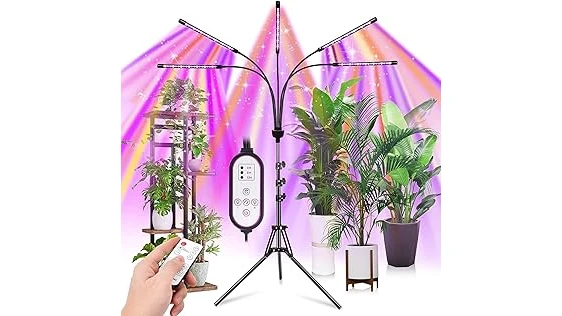 The image shows a collection of top-rated grow lights for cultivating herbs indoors.